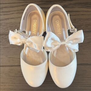 Gymboree Ivory Satin Bow Flats
